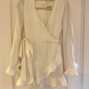 Donna Mizani White Mini Wrap dress